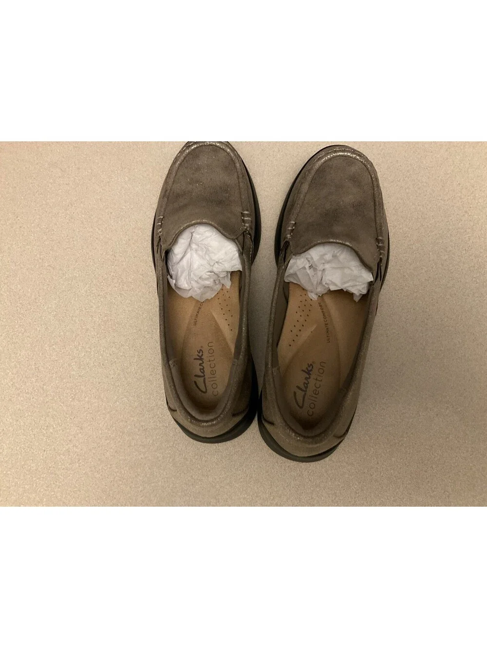 New! Womens Clarks Ellowyn Lux Bronze Metallic Comfort Loafers. Size 7M. Nice!